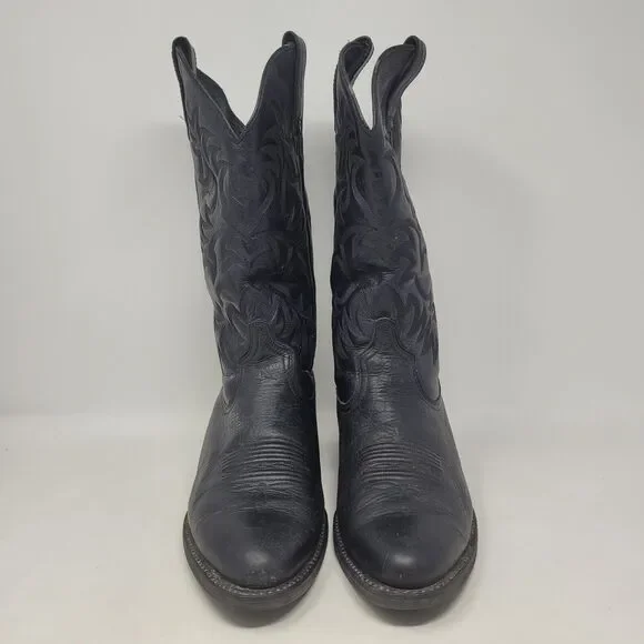 Ariat Boots Mens 9.5D Black Deertan Leather Heritage R Toe Western 10002218 - Picture 3 of 10